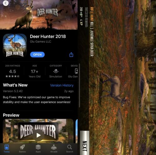 Deer Hunter 2018 on the iPhone