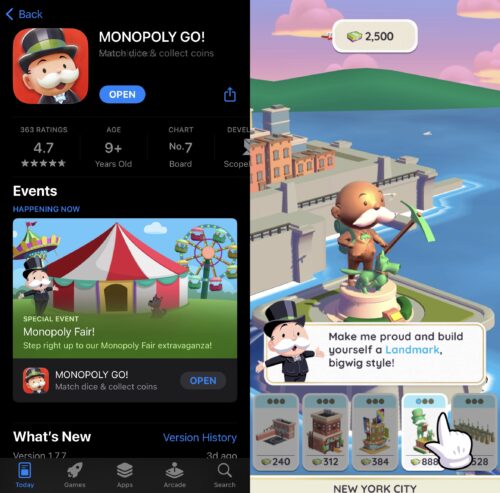 Monopoly Go on the iPhone