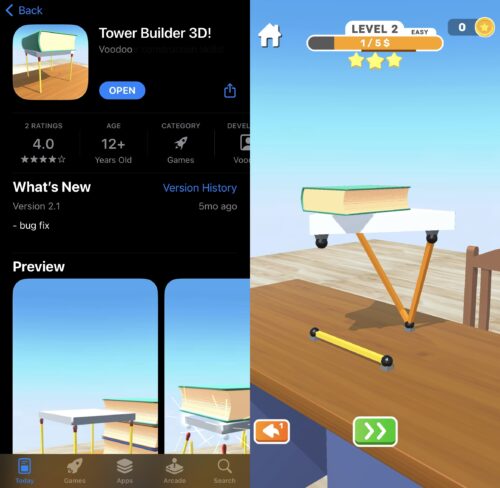 Tower Builder 3D on the iPhone