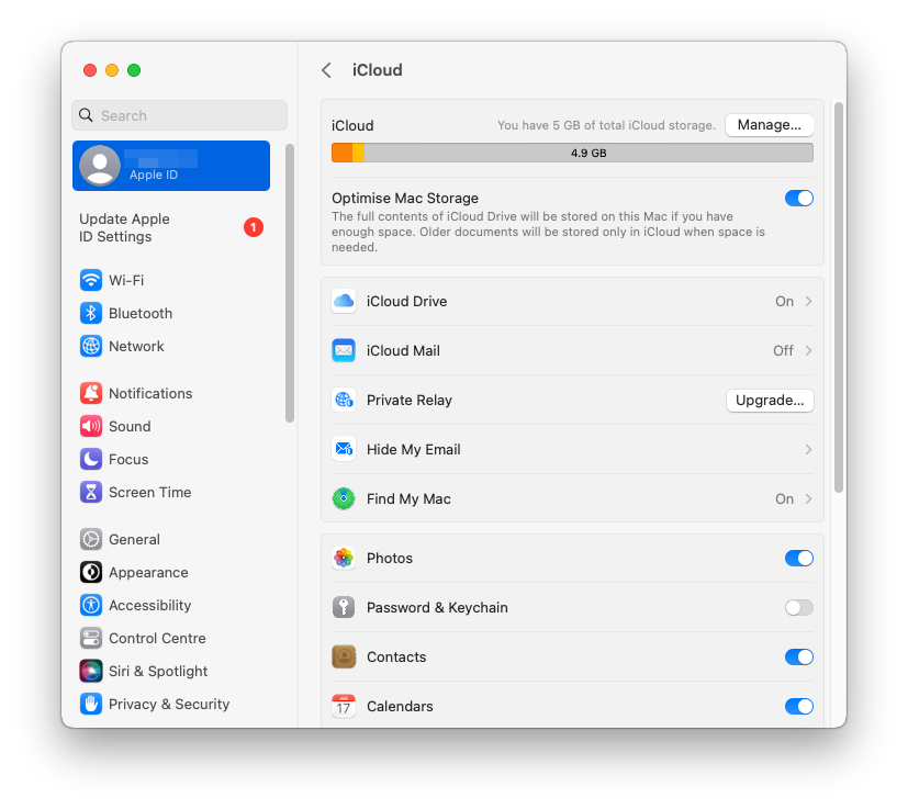 choose iCloud backups