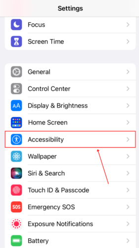 Accesibilty in Settings