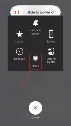 Home icon in Assistive Touch