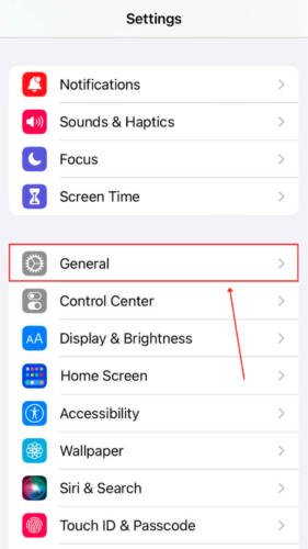 Open general tab in settings