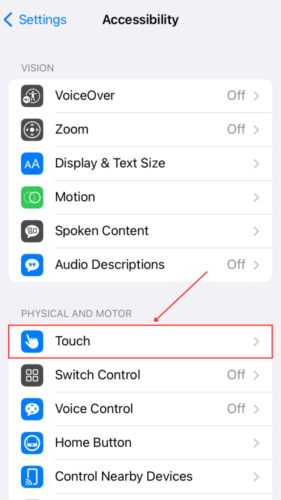 Touch icon in Settings