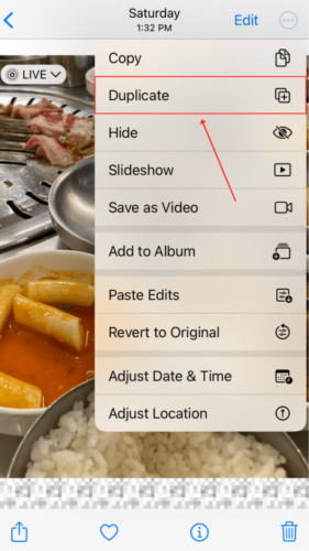 Duplicate option in Three dot Button Menu