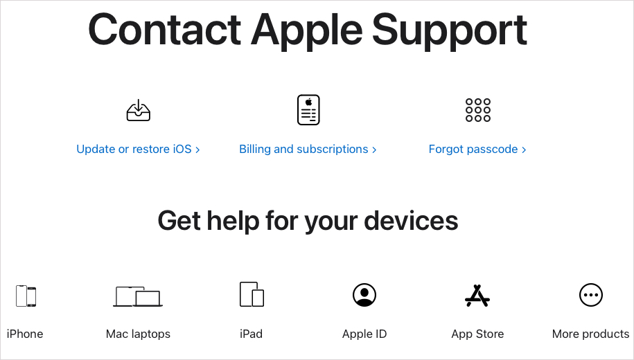 Apple Support website