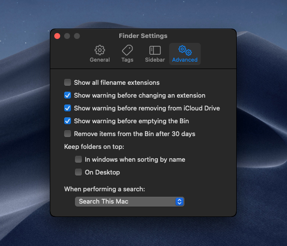 finder preferences