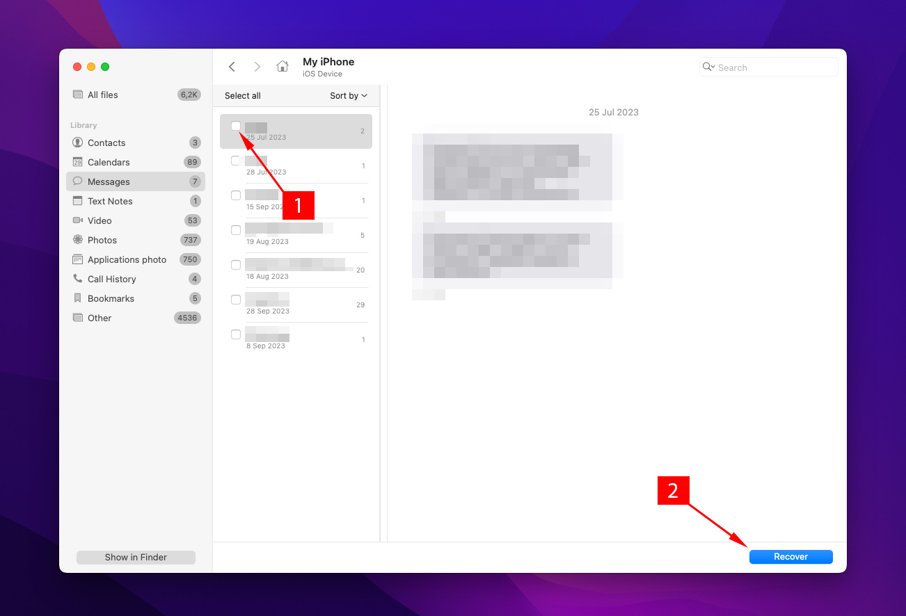 recover deleted messages from iPhone using iOS data recovery software
