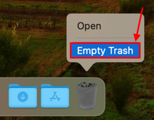 Empty trash