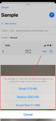 Send Button in Mail App