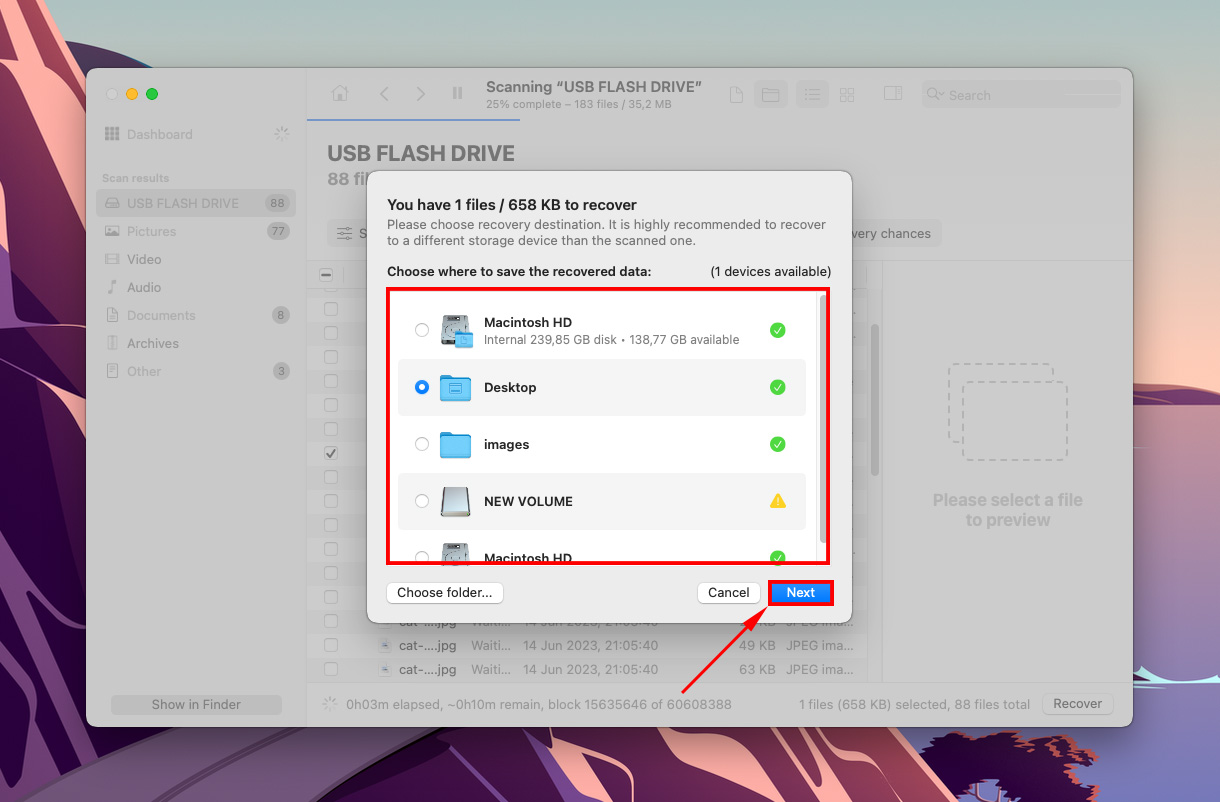 Disk Drill save file dialogue box