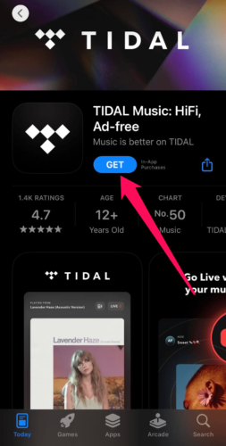 Download TIDAL from the App Store on iPhone