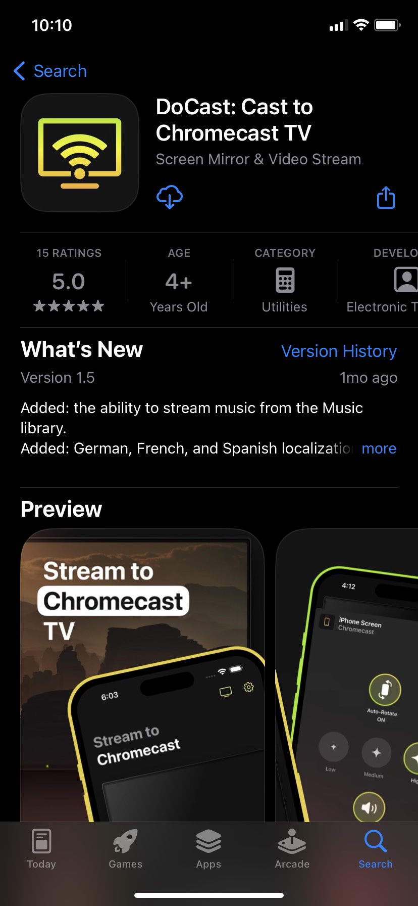 Download DoCast from the App Store