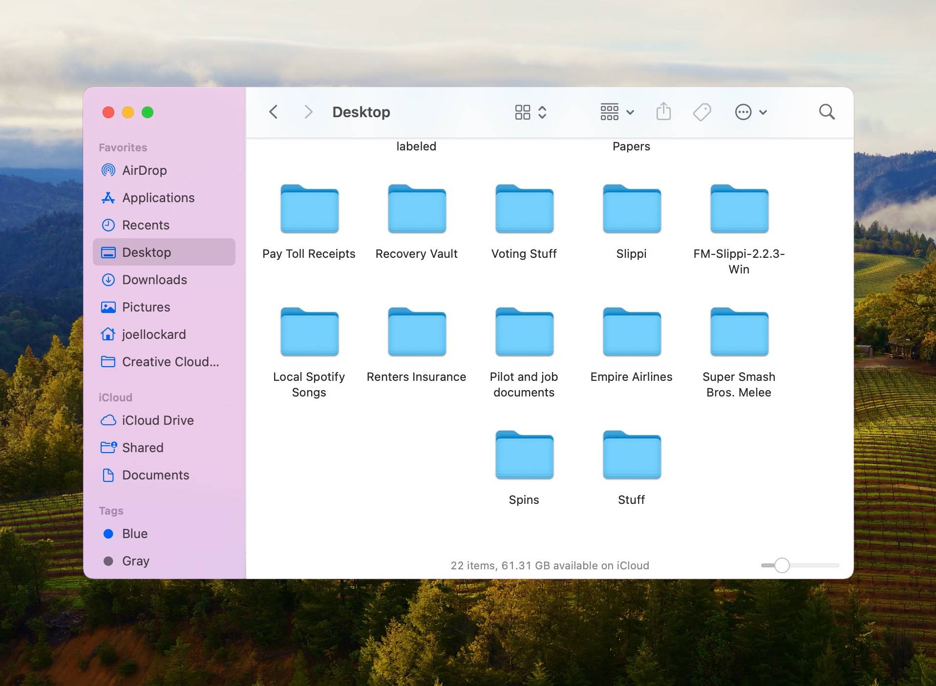 viewing folders on Mac