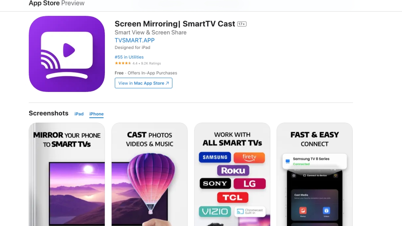 Screen Mirroring | SmartTV Cast in the App Store