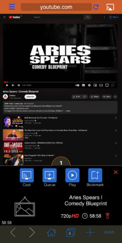 Tap on the Cast button in iWebTV