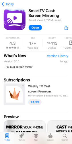 Download SmartTV Cast: Screen Mirroring from the App Store on your iPhone