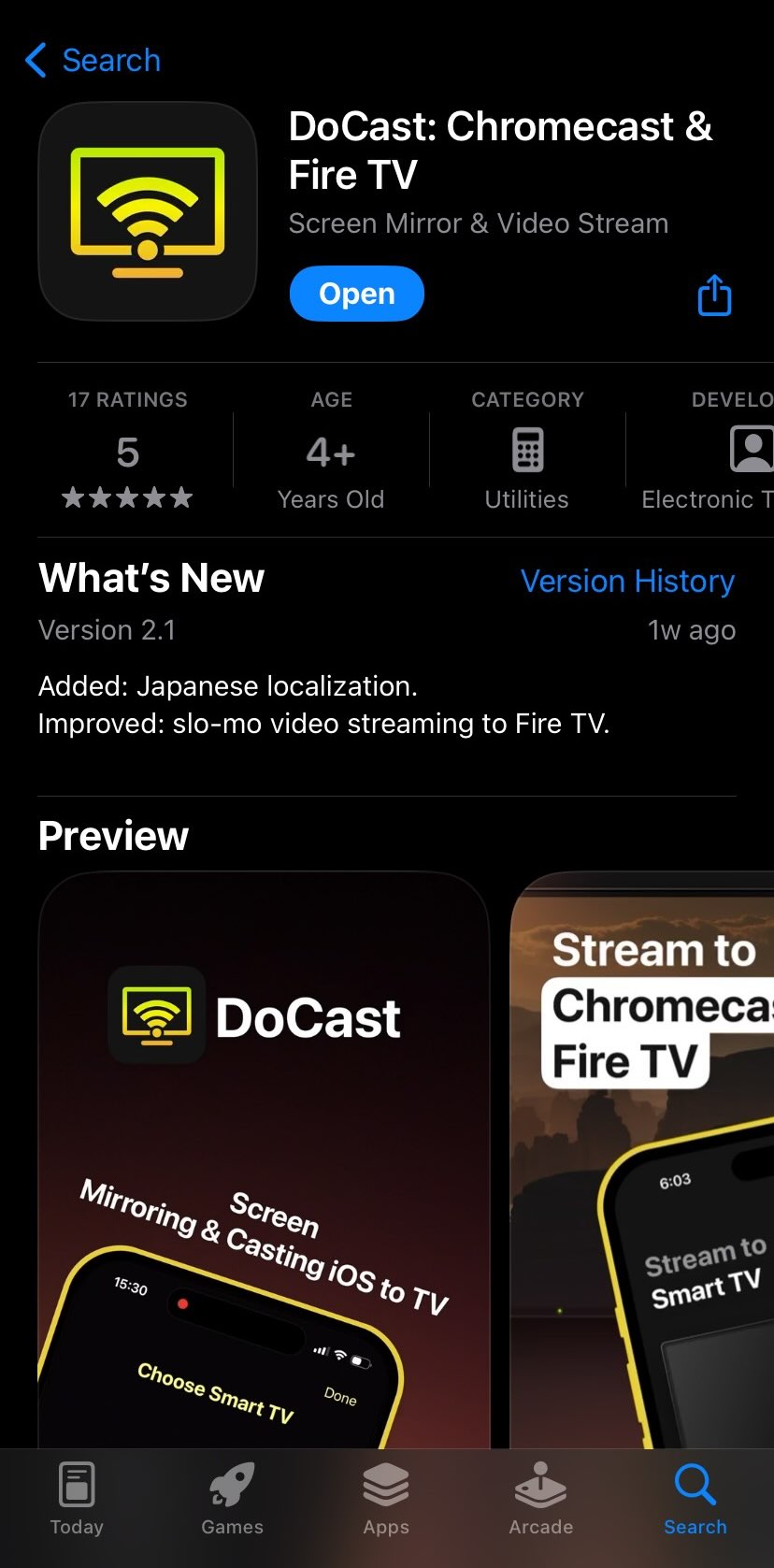 Download DoCast from the App Store