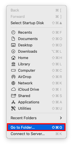 finder go to folder