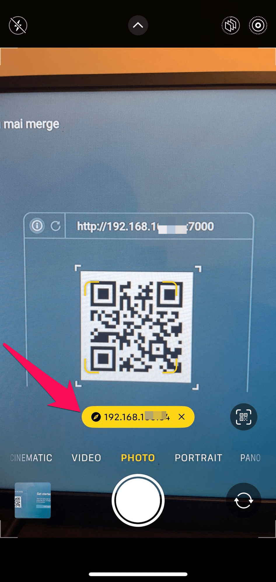 Use iPhone camera to scan QR code in AirScreen