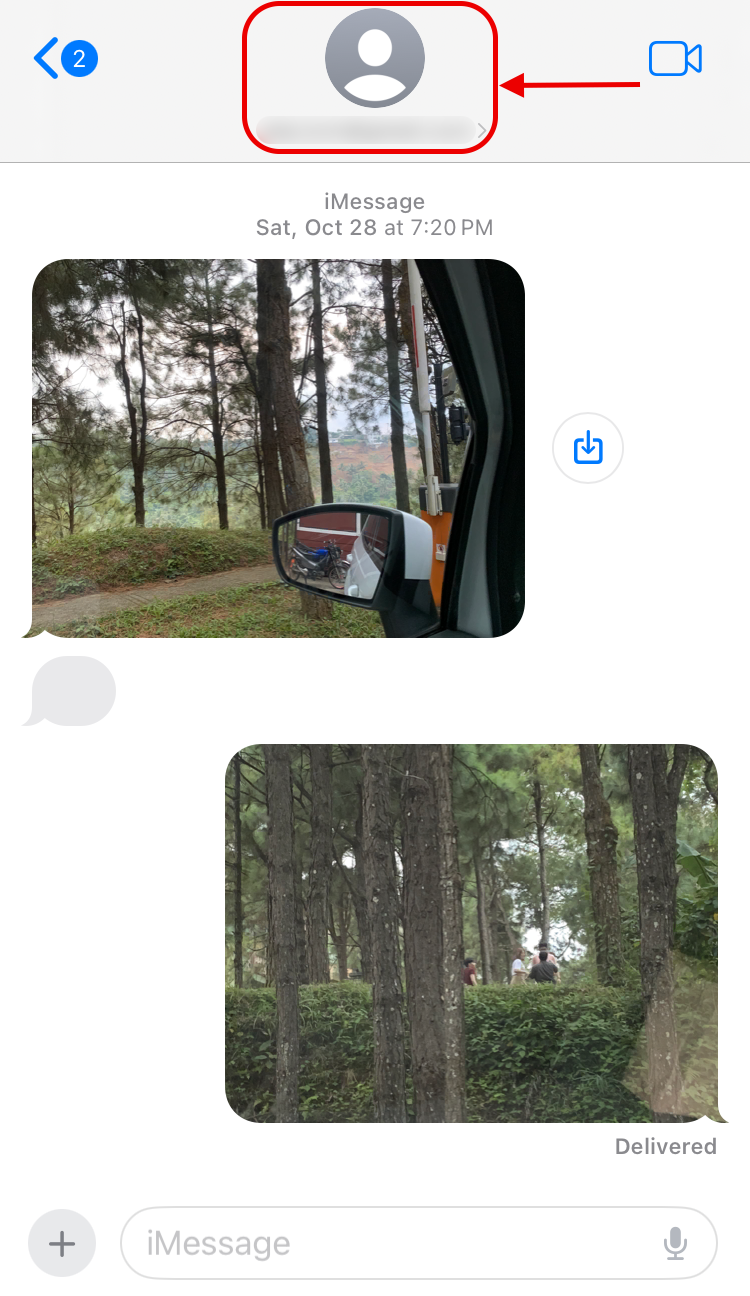 tap on contact's icon