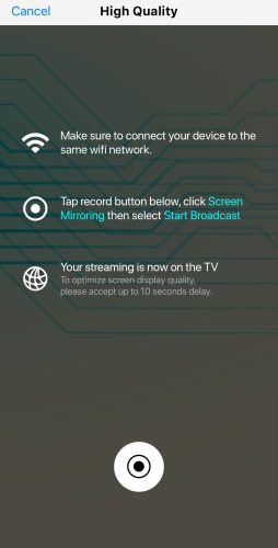Screen mirroring section in TV Cast & Screen Mirroring App