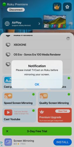 Roku channel for TV Cast & Screen Mirroring App