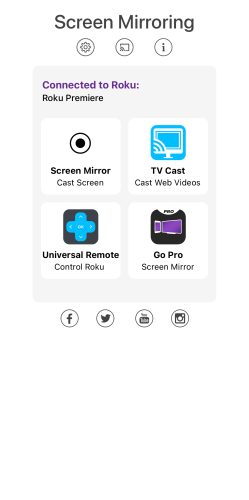Tap on the Screen Mirror option in Screen Mirroring for Roku
