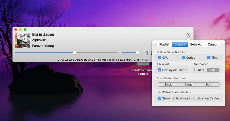 Hi-res audio player for Mac that supports lossless and lossy audio formats.