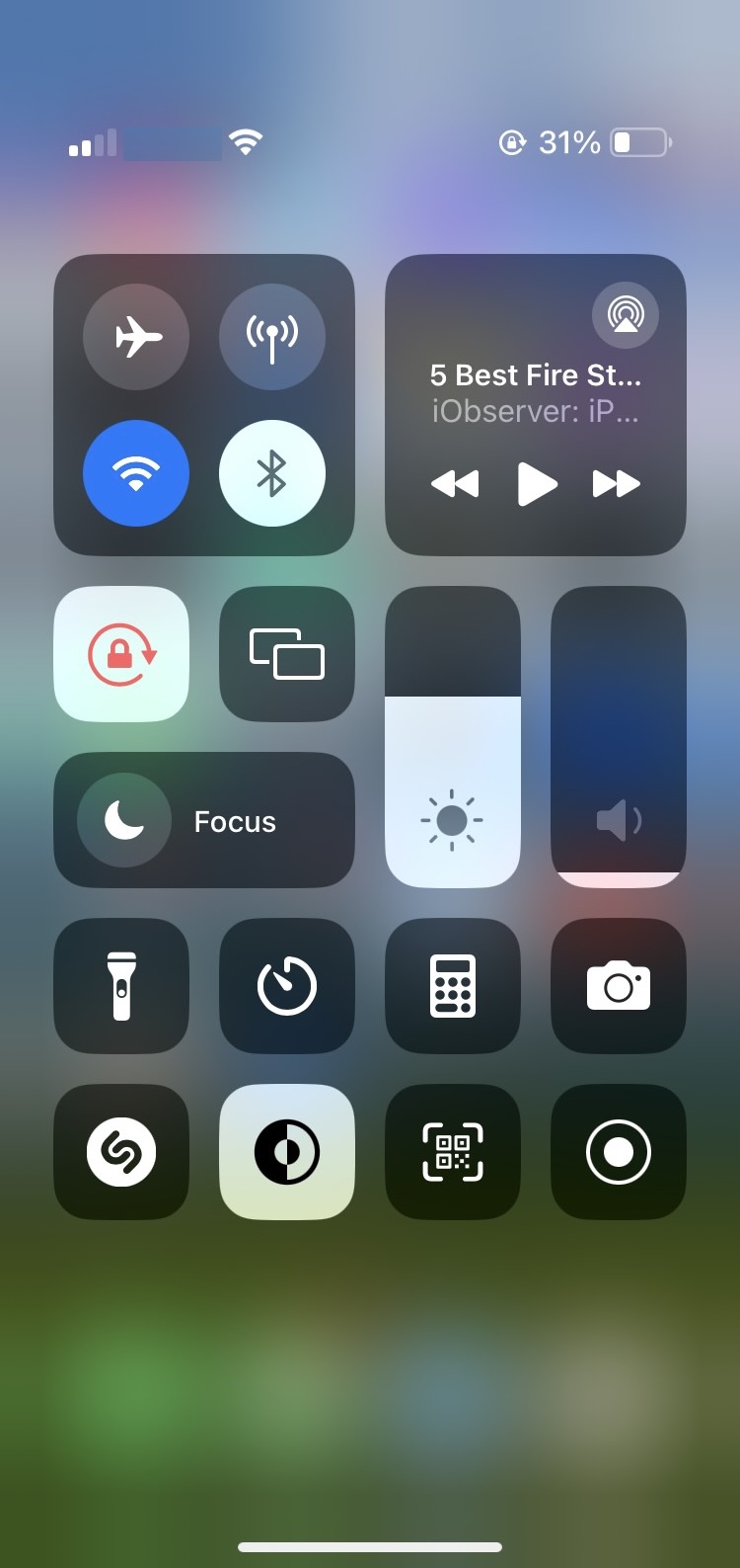 Open the Control Center on your iPhone
