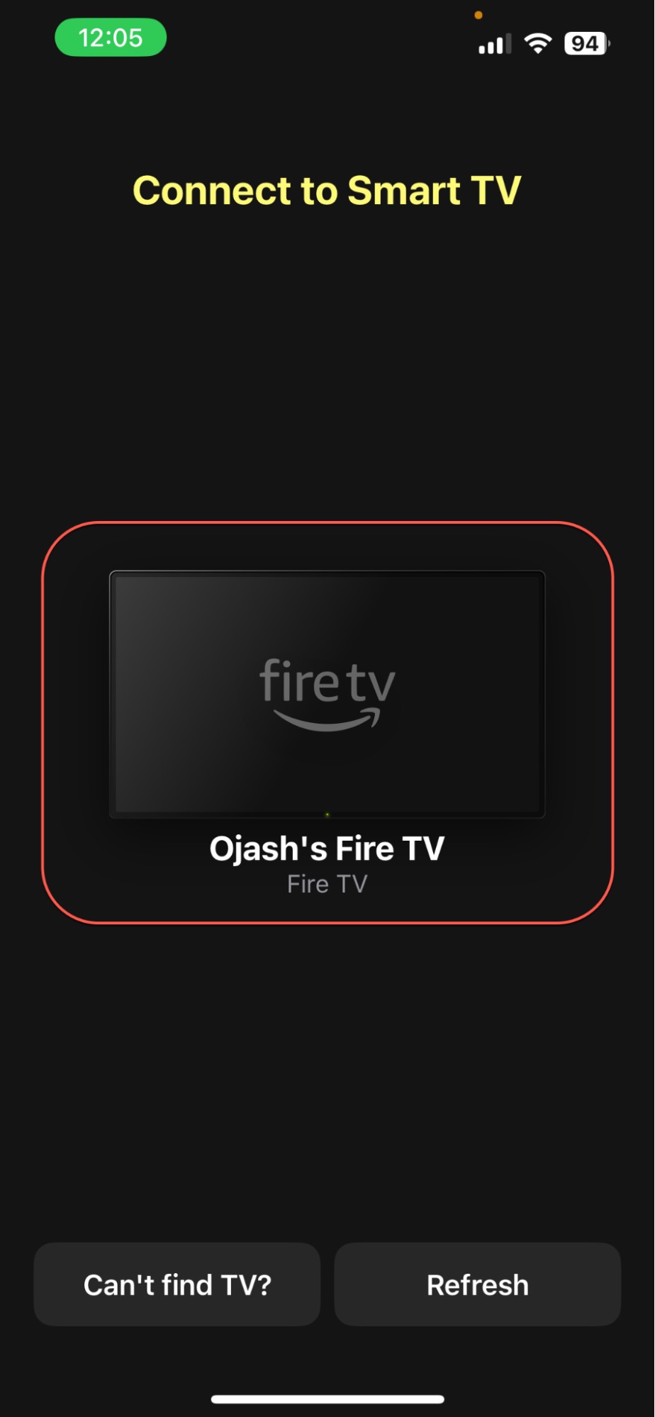 Select your Fire TV in DoCast