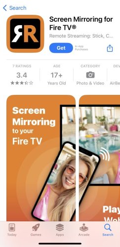 Download the Screen Mirroring for Fire TV app from the App Store on iPhone