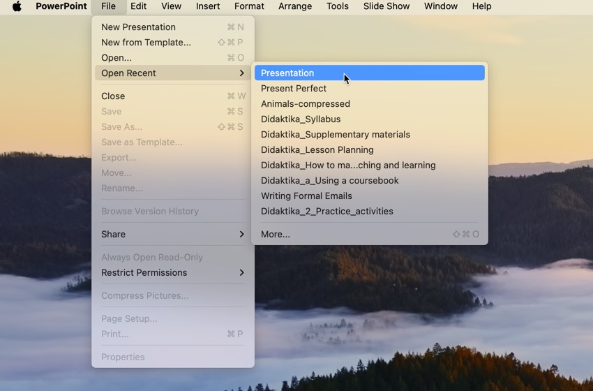 lost powerpoint presentation on ipad powerpoint open recent presentation