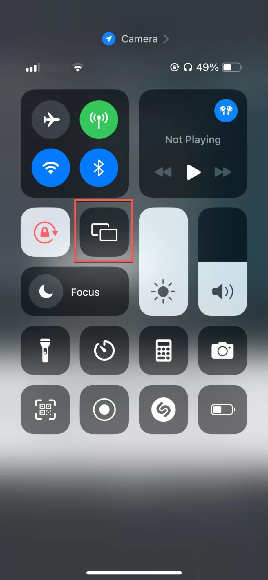 Tap on the Screen Mirroring option in the Control Center on iPhone