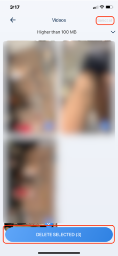 Selection for video cleanup in Boost Cleaner