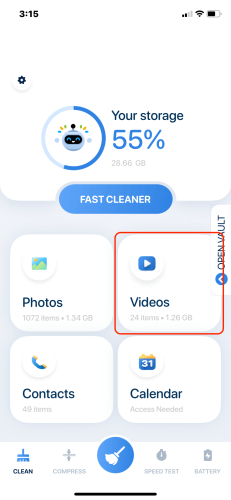 Video tools in Boost Cleaner