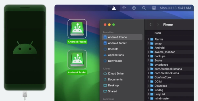 Macdroid app Macdroid is the perfect solution for transfering files from phone to computer