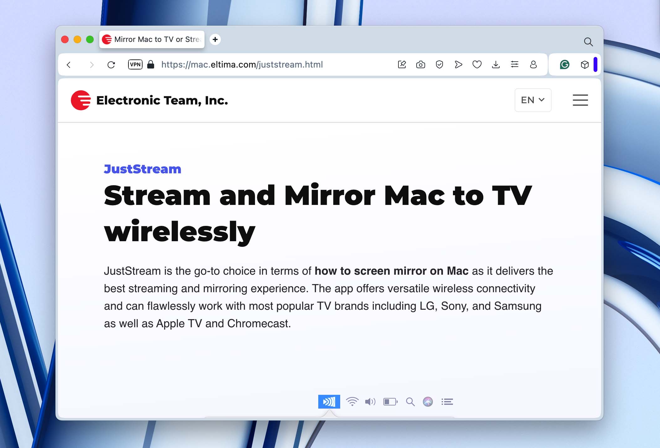 juststream website