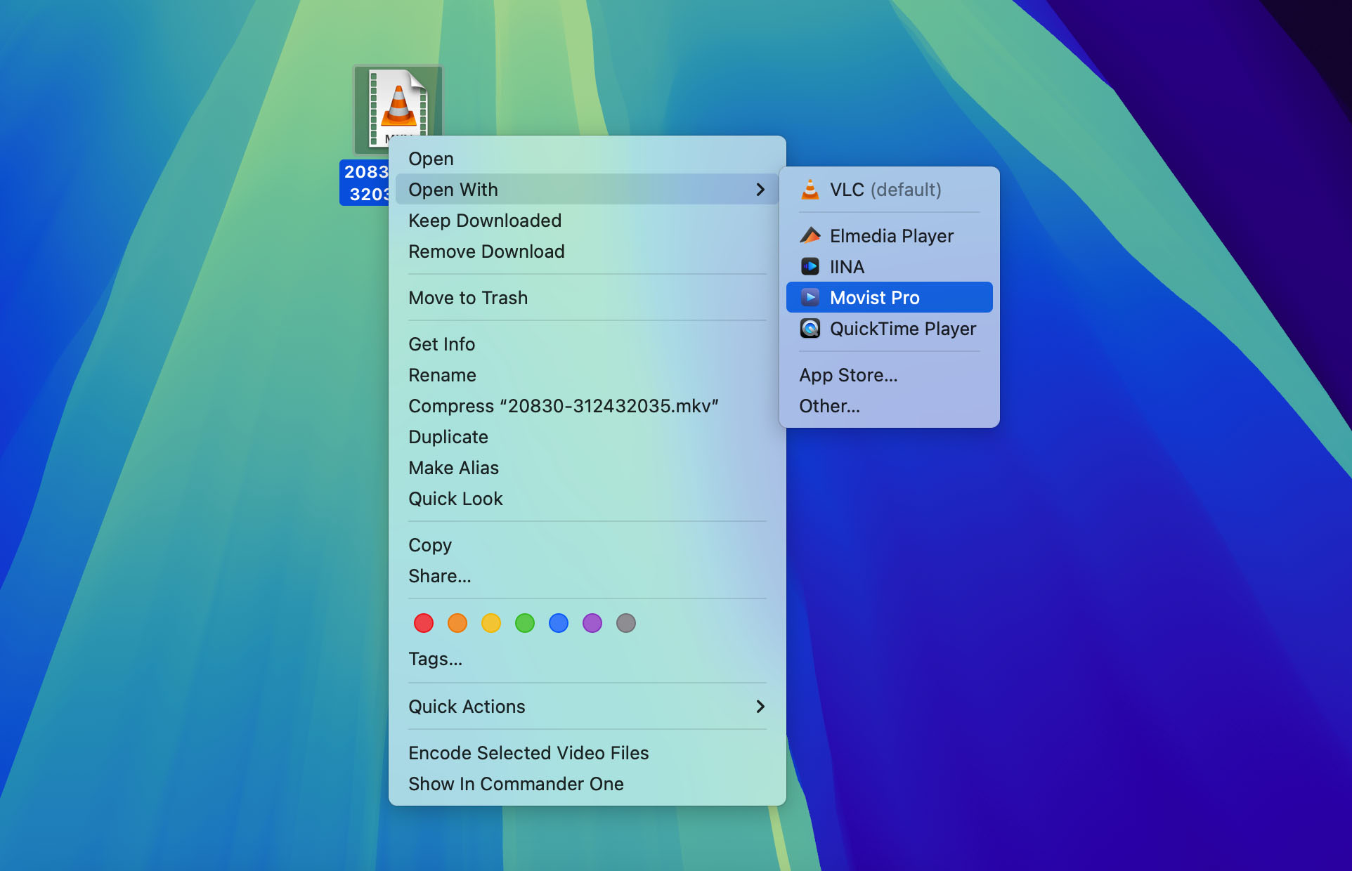 open mkv with movist pro
