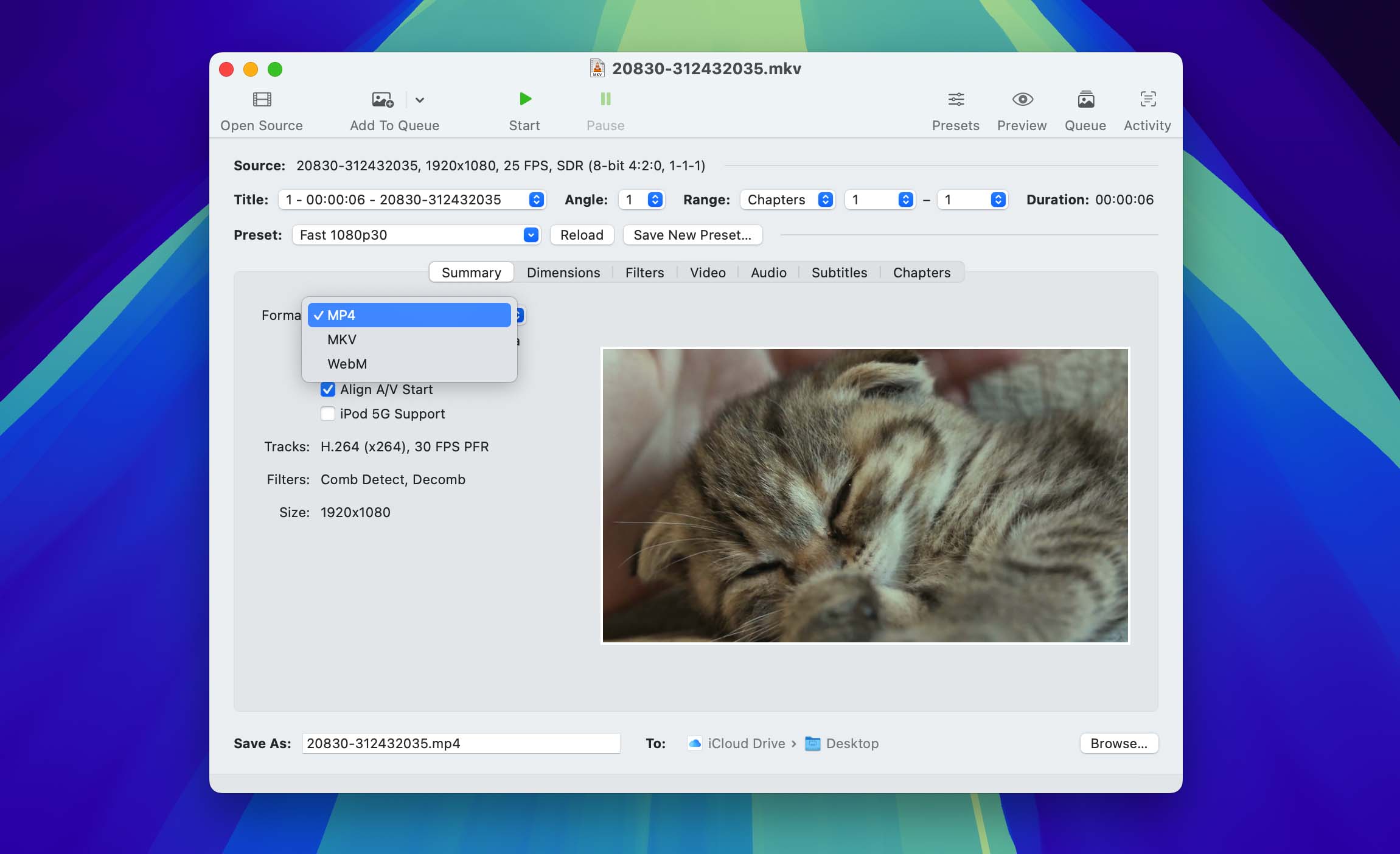 select output format
