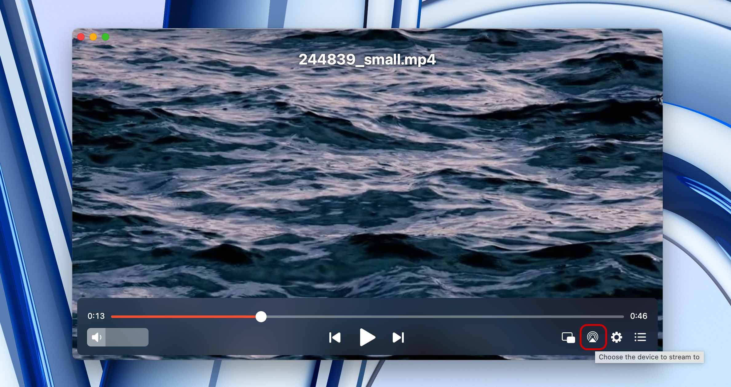 click on streaming button