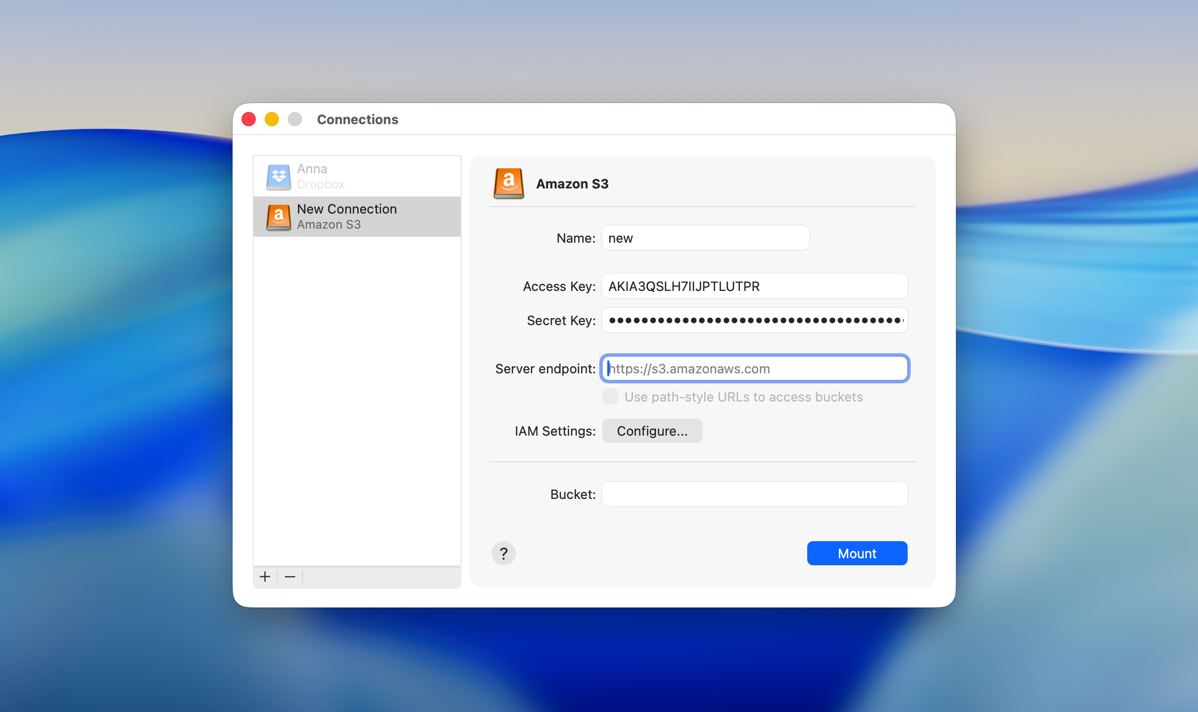 type login credentials 