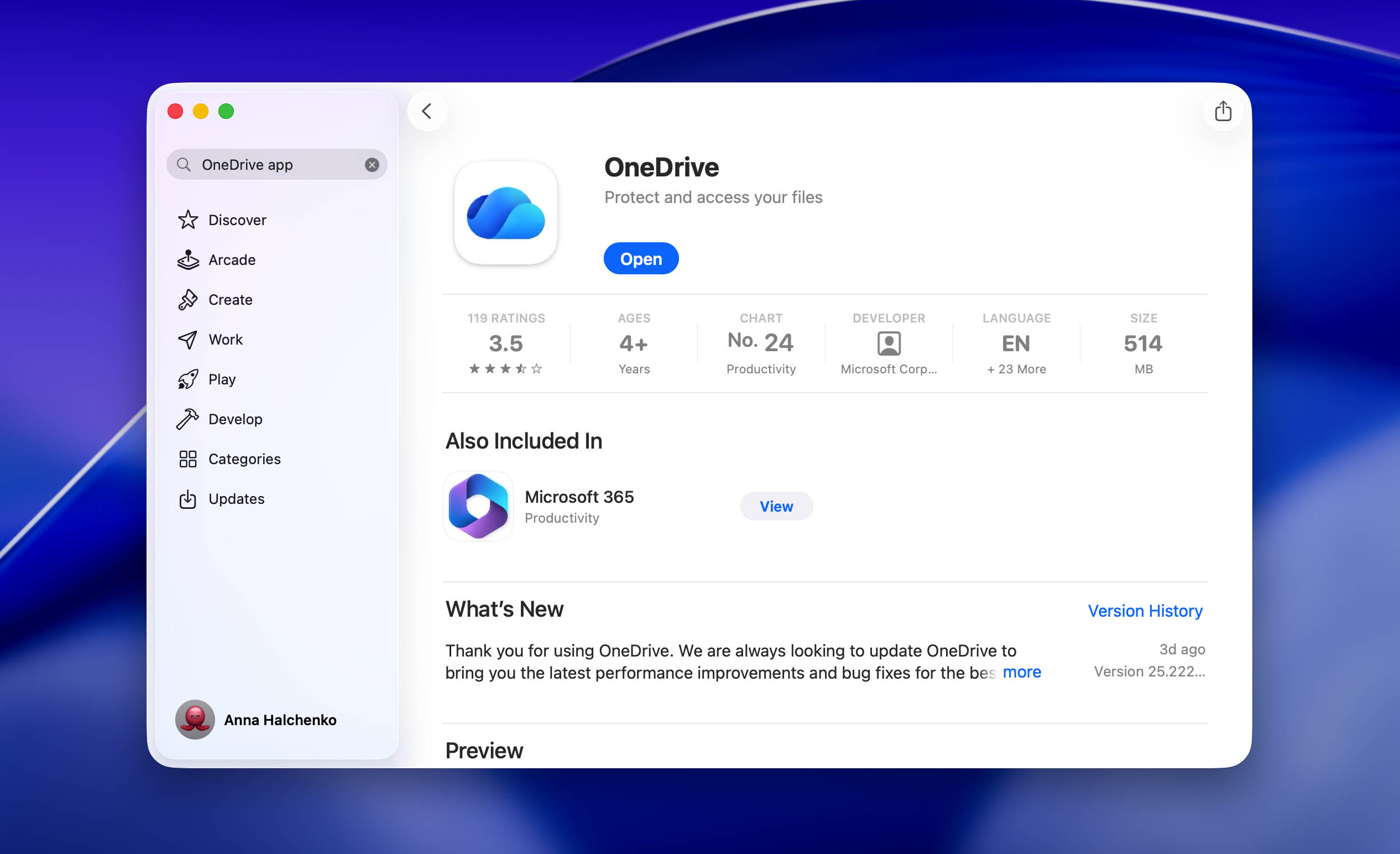 install onedrive from app store