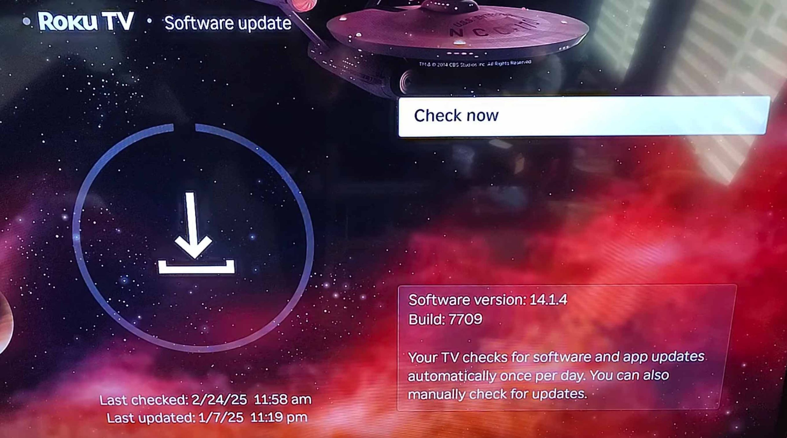 check roku software update