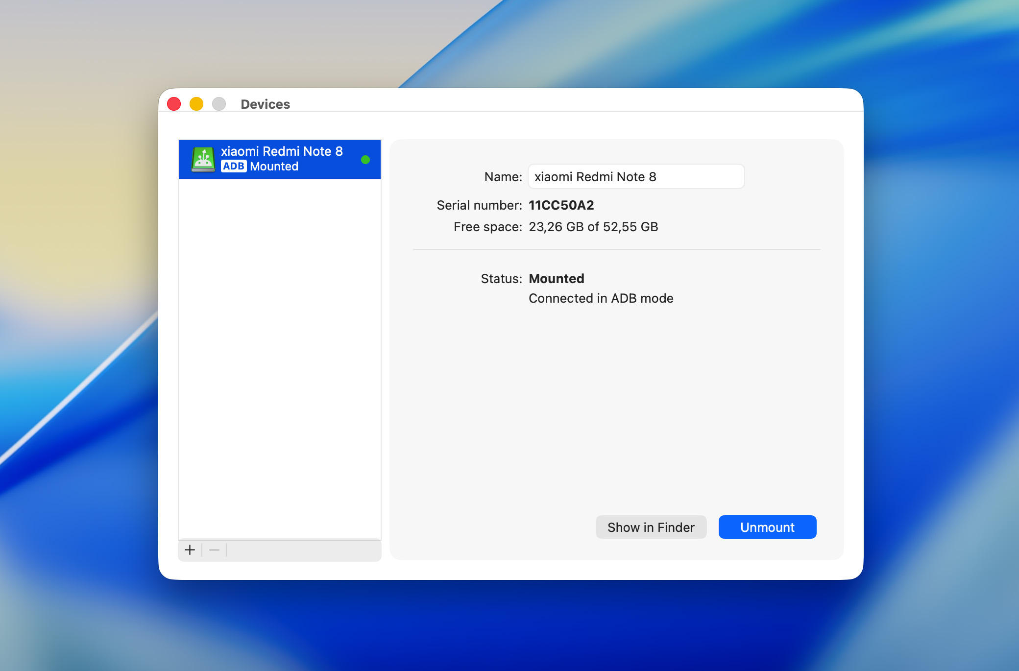 connect android to mac in macdroid