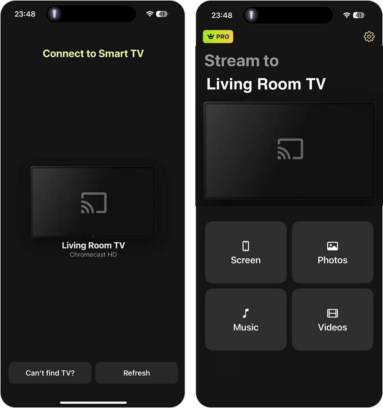 docast select screen option