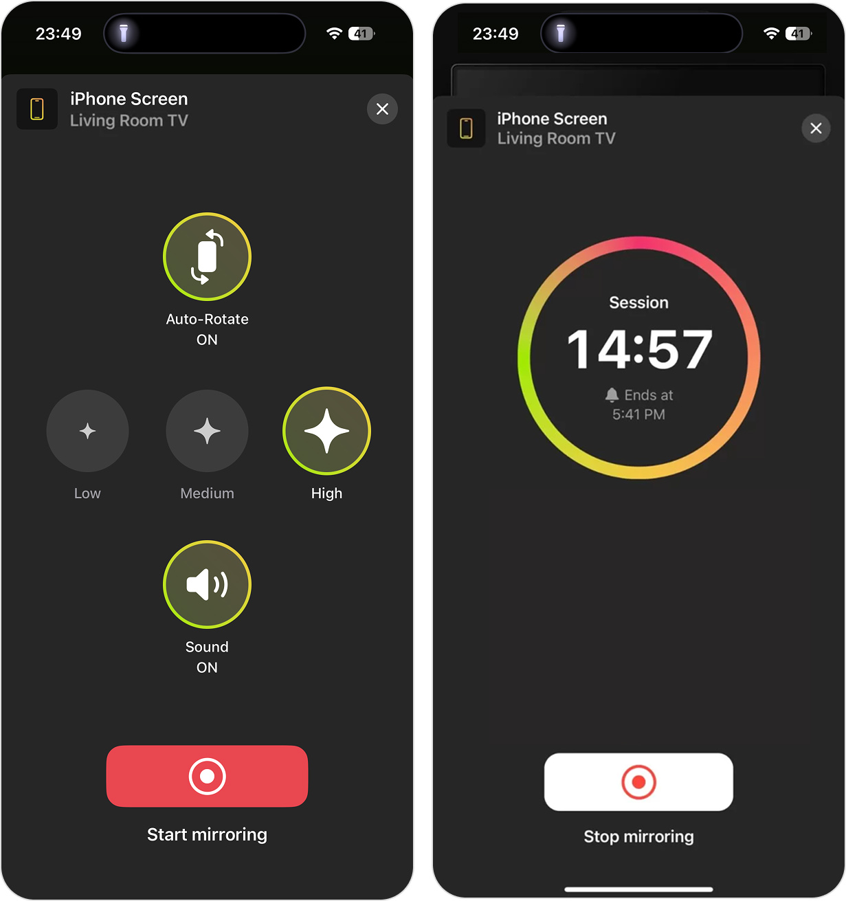 start and stop chromecast sessions
