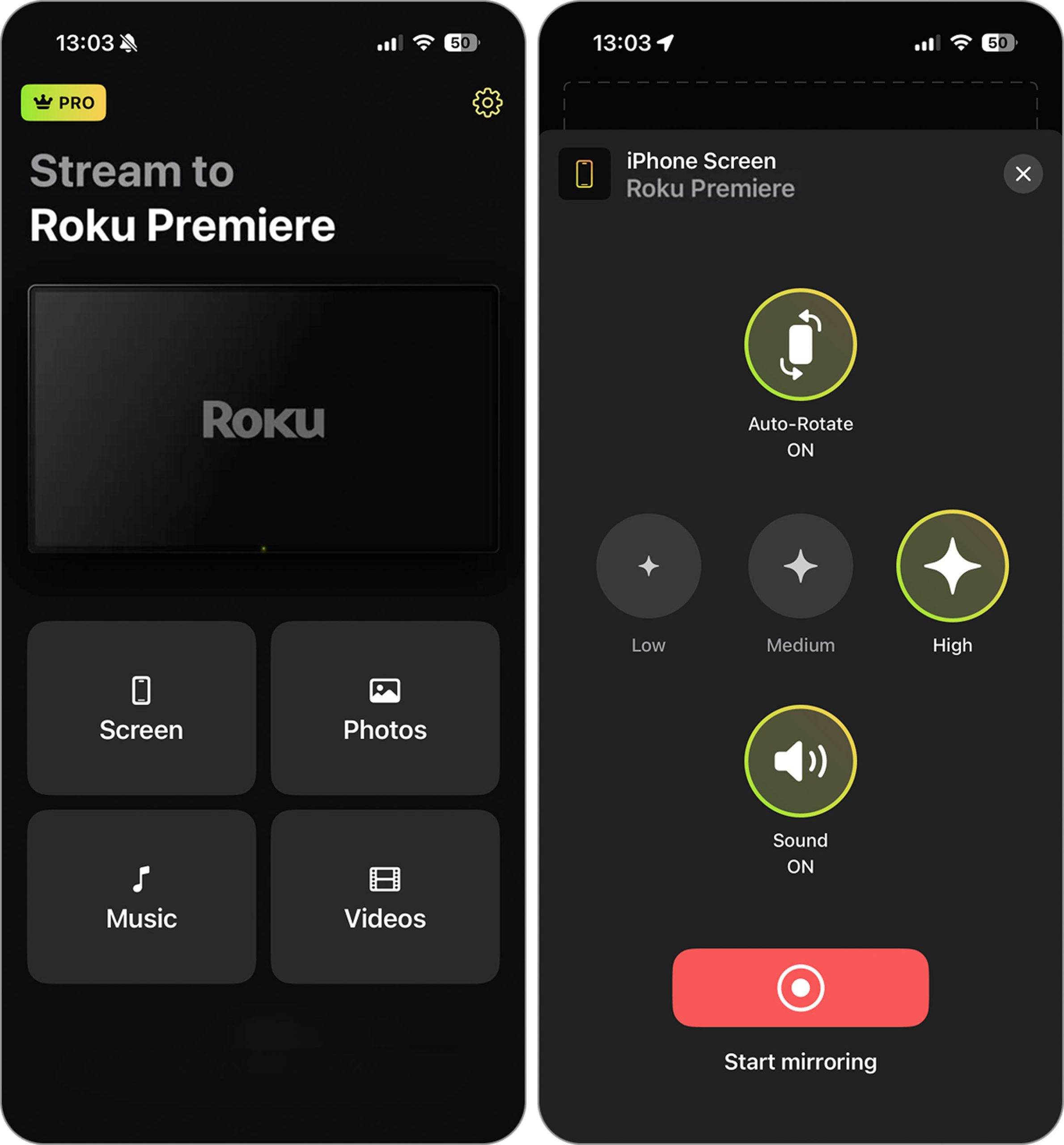 screen option docast